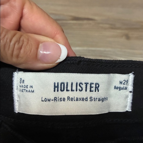 Hollister Low-Rise Black Relaxed Straight Jeans Womens 29 Stretch denim 5 pocket - Picture 3 of 8